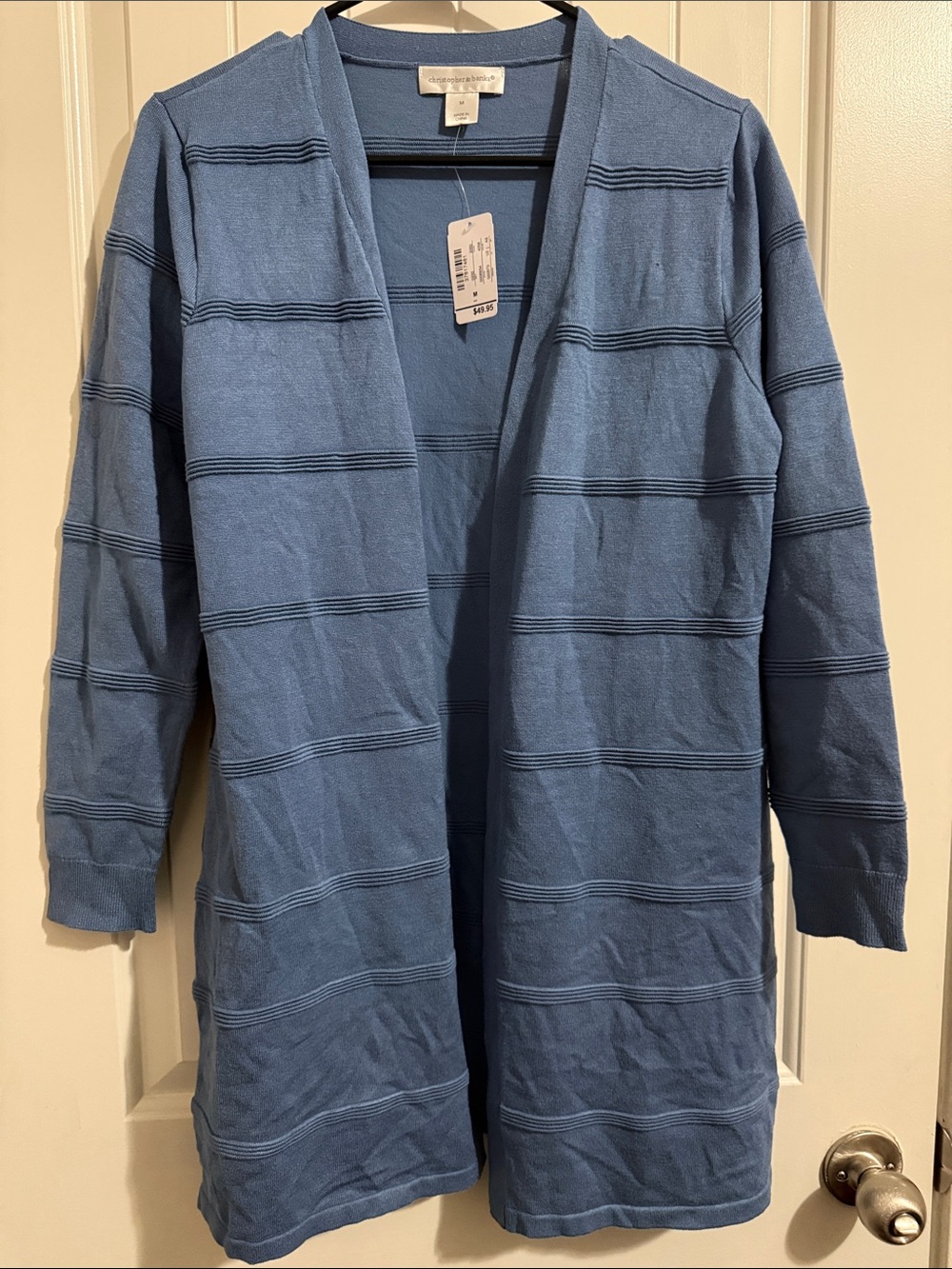 Christopher & Banks Blue Long Open-Front Women's Cardigan